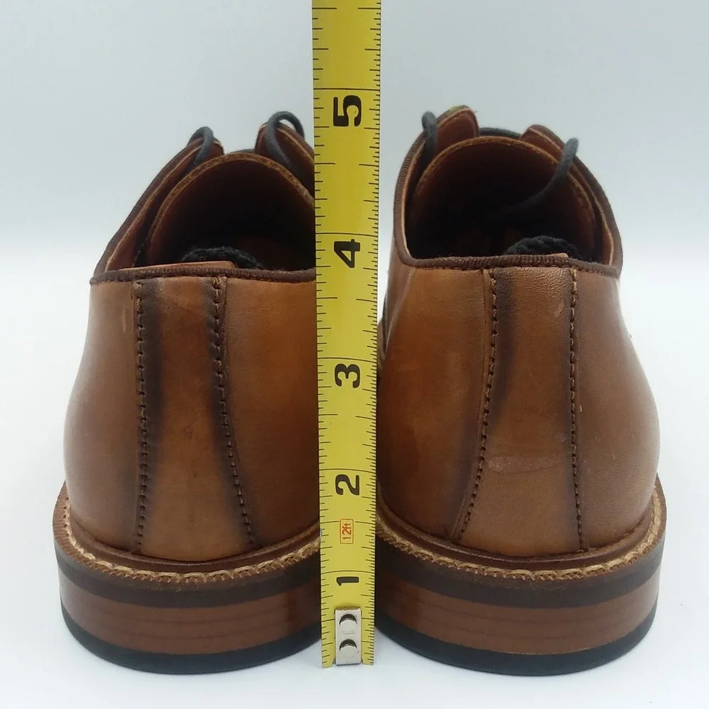 Vince Camuto Loxley Cap Toe Oxfords Mens 9M Cognac Leather Derby Dress Shoes EUC